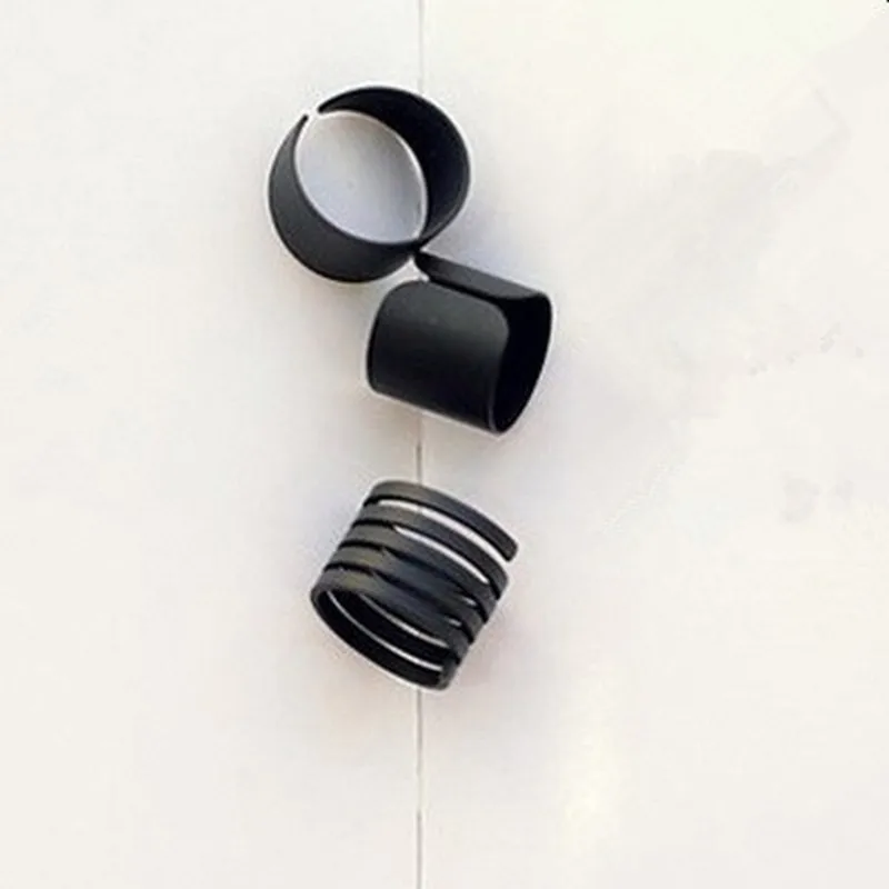 

3 pcs Women's Ring Set Black Stack Plain Above Knuckle Band Mini Rings Punk Rock Jewelry For Party Gifts