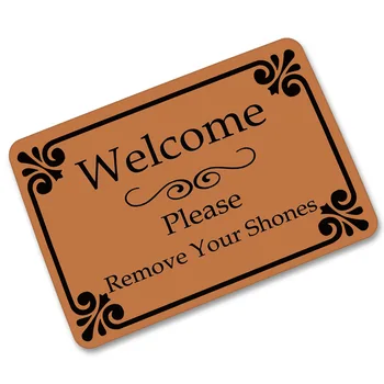

Zeegle Rubber Rugs Doormat Non-slip Floor Funny Please Take Off Your Shoes Doormat Thin Welcome Floor Mat And Foot Rug