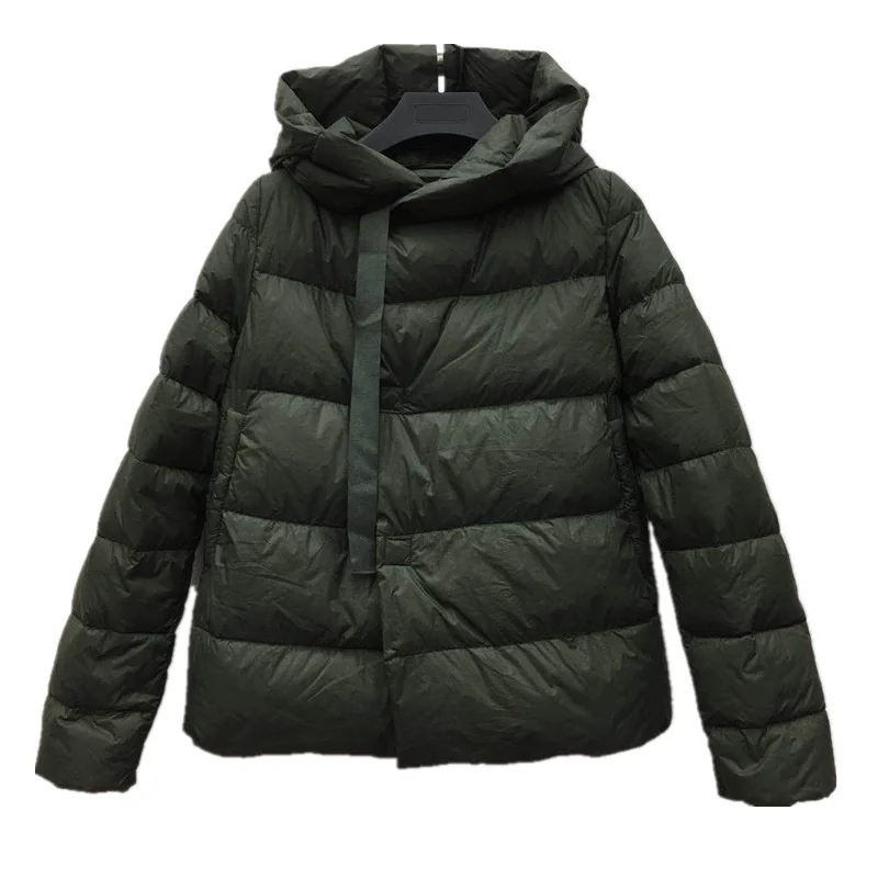

YNZZU Ultra Light 2018 Autumn Winter Down Jackets Women Ribbon Casual Duck Down Coats Female Warm Hooded Overcoat O648