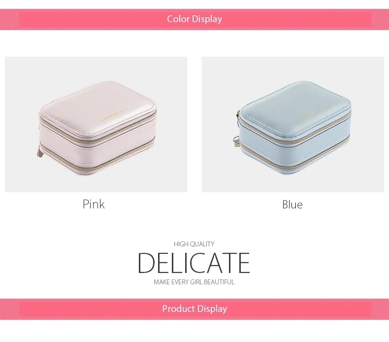 Jewelry Box Portable Storage Organizer Zipper  (5)