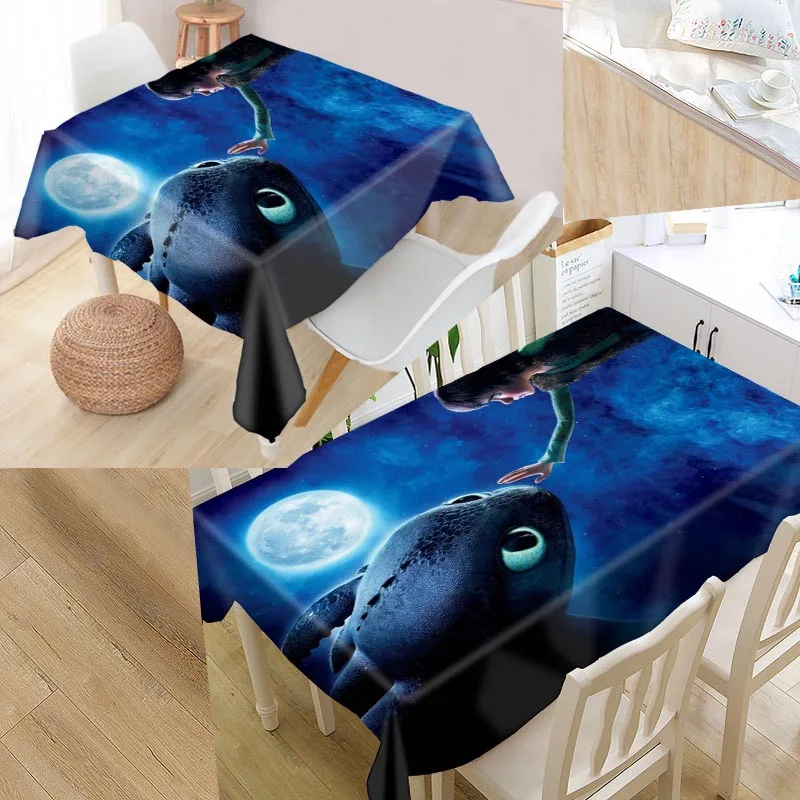  New Arrival Custom How To Train Your Dragon Table Cloth Waterproof Oxford Fabric Rectangular Tablec