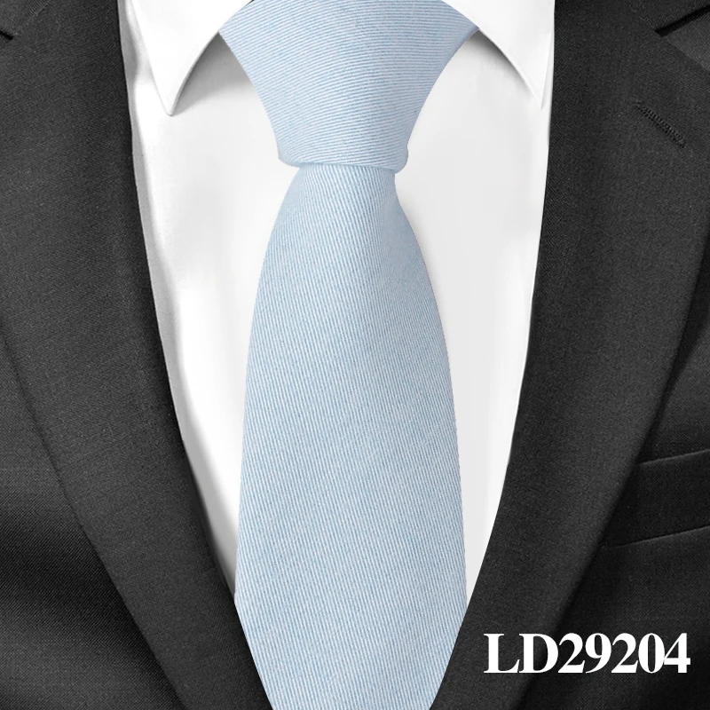 Хлопковые галстуки для мужчин, повседневные Костюмы, обтягивающие Галстуки Gravatas, однотонные черные мужские галстуки s, галстуки для бизнеса, ширина 6 см, свадебные мужские галстуки - Цвет: LD29204