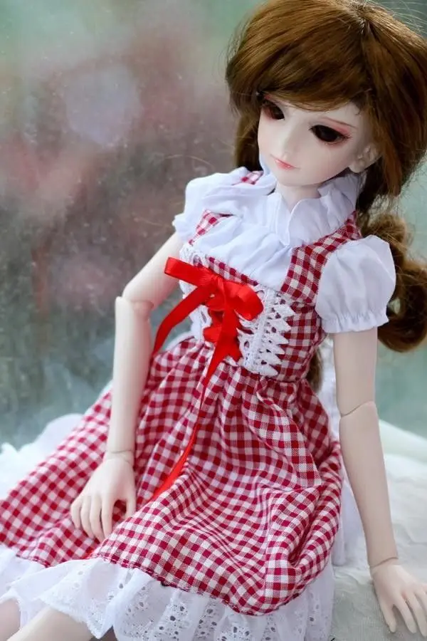 

[wamami] 144# Pink Plaid Dress 1/4 MSD DOD DZ BJD Dollfie