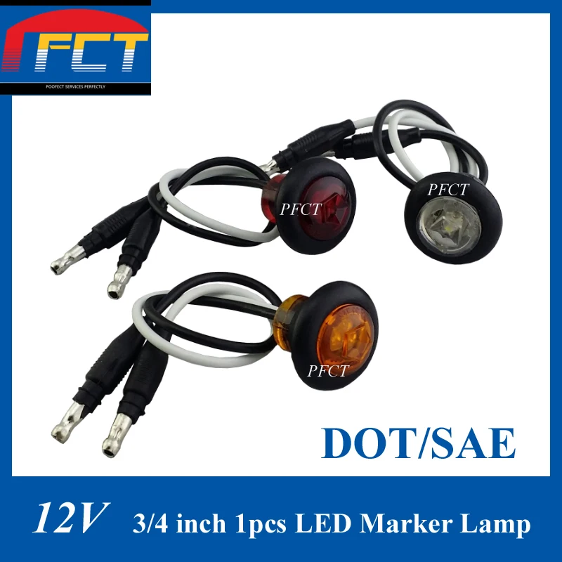 12V Мини Круглая пуля 2-проводной дизайн 3/4 &quot1 шт светодиодный габаритный фонарь