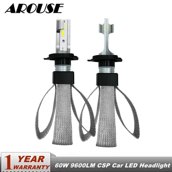 

AROUSE H4 9005 H1 H7 H11 9006 LED Headlight Bulbs H4 Hi-Lo Beam CSP SMD 60W 9600lm 6000K Car Auto Headlamp Fog Light DC12v 24v