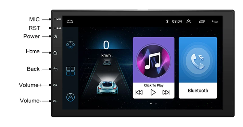 GreenYi HD7 дюймов 1024*600 Android 9,1 головное устройство стерео радио Bluetooth gps WiFi Автомобильный DVD Универсальный Автомобильный мультимедийный плеер