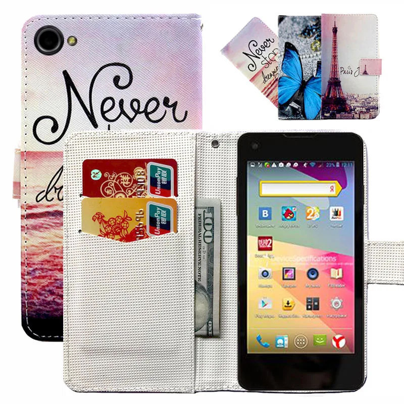 

Fashion 11 Colors Cartoon Painting PU Leather Magnetic clasp Wallet Cover For DEXP Ixion X LTE 4.5" Case