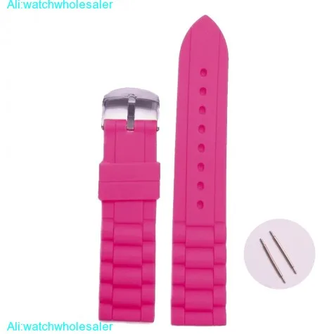 18mm Nice Violet Red Silicone Jelly Rubber Ladies Watch Band Straps WB1002V18JB