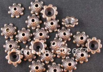 

FREE SHIPPING 300pcs Antiqued copper metal streaky bead caps A567C