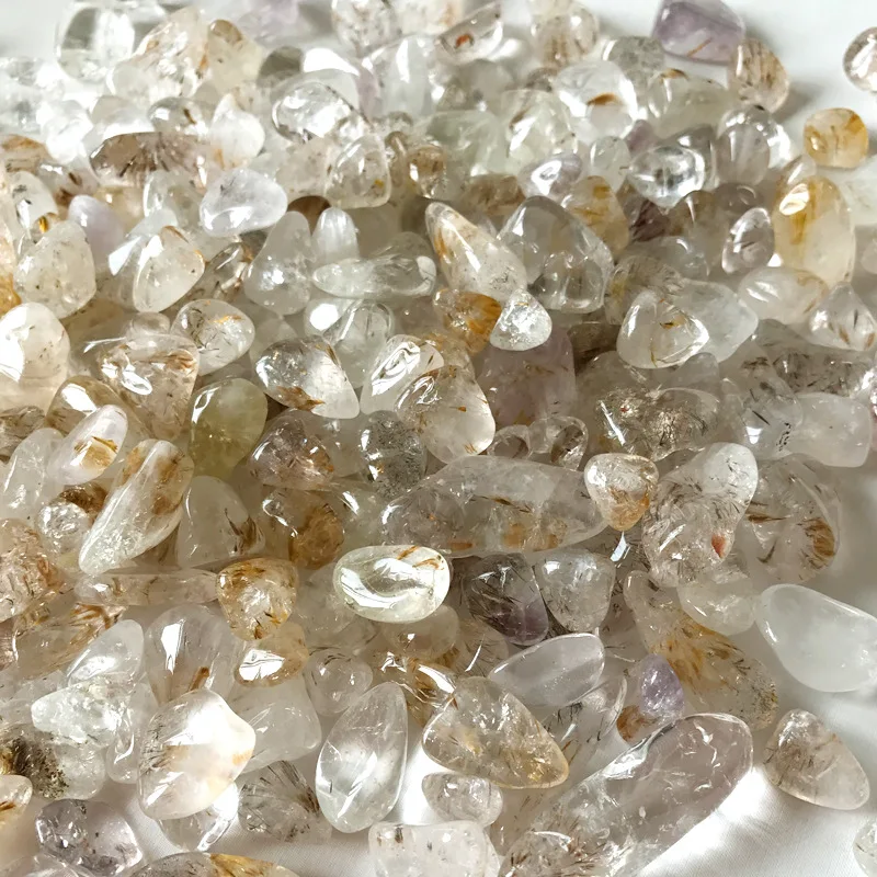 

50g Natural Silver Titanium Quartz Rutilated Healing Specimen Stones Minerals Home Desk Aquarium Decor Geological Teaching T188