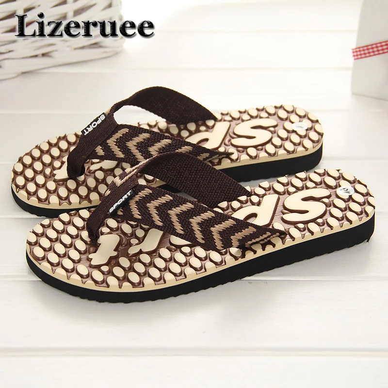 

Summer New Arrival Summer Cool Men Flip Flops British Style Boardered Beach Sandals Non-slide Male Slippers Zapatos Hombre Q61