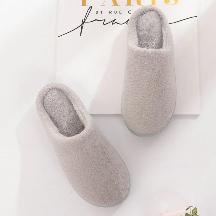2018 Soft New Winter Warm Bedroom Winter Home Slippers Shoe Women Men Soft Cozy Cotton Shoes Woman Slipper (16)