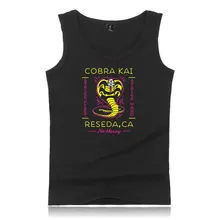 Cobra Kai безрукавки для мужчин/женщин с надписью аниме летние рубашки без рукавов Cobra Kai тренировки Подходят Хлопок Танк Повседневный Топ с принтом жилет