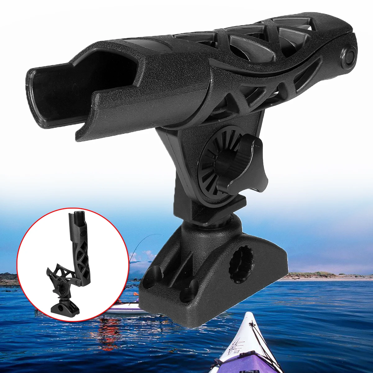 360 Degree Adjustable Boat Kayak Fishing Rod Pole Mount Stand Bracket