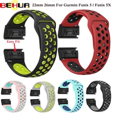 22 26mm Silicone Watch Band Easy Quick Fit Strap for Garmin Fenix 3 3 HR/Fenix 5X/Fenix 5X Plus/S60/D2/MK1/Fenix 5/Fenix 5 Plus