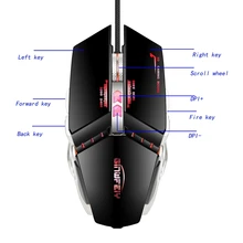 Профессиональная игровая Мышь 8D 3200 Точек на дюйм регулируемый Проводная оптическая светодиодный компьютерная мышь USB кабель Мышь для портативных ПК