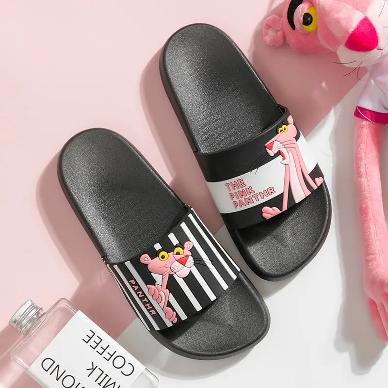 Zapatillas antideslizantes de verano de Pantera Rosa de dibujos animados  para mujer, chanclas de playa chinelo pantuflas Pantofle domowe, chanclas  nuevas|Zapatillas| - AliExpress