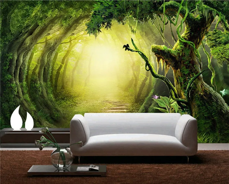 

3D fantasy forest trail wallpaper art wallpaper restaurant retro sofa backdrop 3d wallpaper 3d mural wall paper home decoration