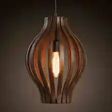 Southeast Asia Style Creative Single Head Wood Art Retro Restaurant Pendant Light Living Room Decoration Lamp Free Shipping