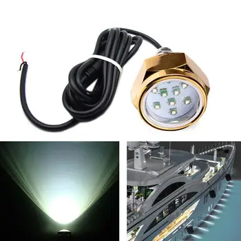 

Waterproof LED Underwater Boat Fishing Light 2000 Lumens Drain Plug 27W 9 LED AU