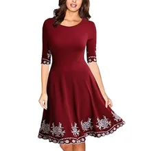 Платье для женщин, одежда, элегантное, большого размера, модное, половина рукава, o-образный вырез, принт, повседневное, тонкое платье размера плюс, 5xl# ASS