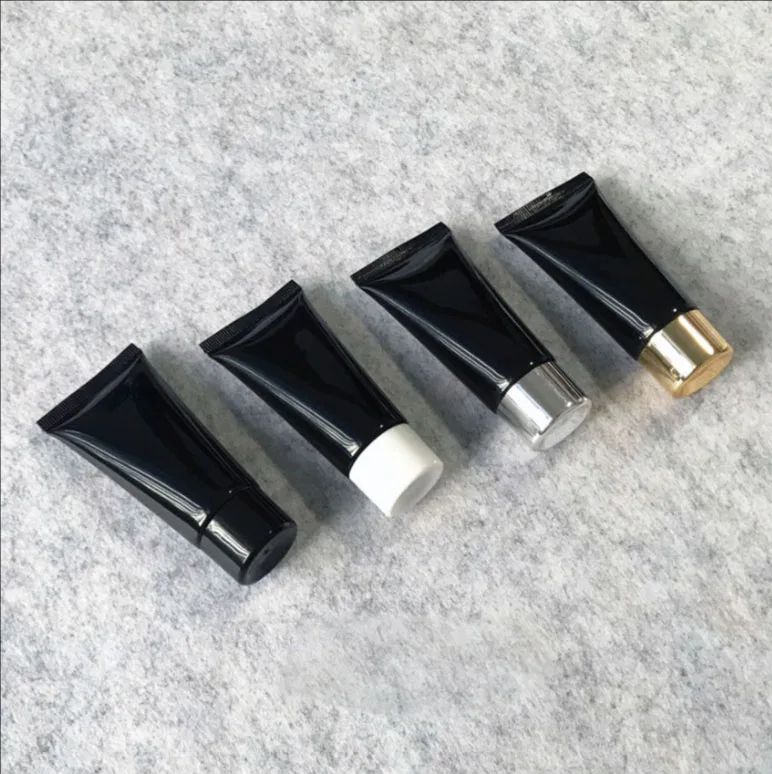 

40ml Empty Refillable Plastic black Lip Gloss Balm Eye Gel Hand Cream Tubes Cosmetic Containers Bottles Set 100pcs/lot