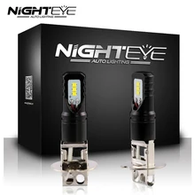 NIGHTEYE H3 LED Della Luce di Nebbia Lampadine 160 w 1600LM UN Paio Auto di Guida Per Auto Luminoso Della Lampada 6500 k Bianco IP68 CSP Circuito Integrato del LED Della Luce di Nebbia Della Lampadina