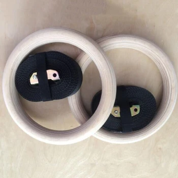 

New Wooden 28mm Exercise Fitness Gymnastic Rings Gym Exercise Crossfit Pull Ups Muscle Ups