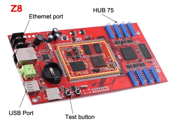 Бесплатная доставка легкая работа USB и порт Ethernet 16 шт. HUB75 порт LED отображения видео контроллер карты Z16 поддержка 1024*512 pixel