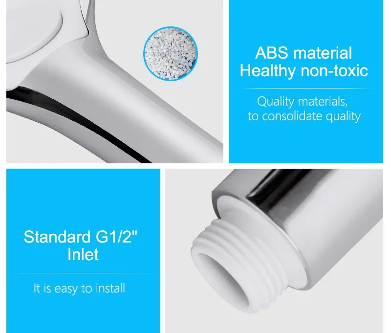 Hand Shower Head,Water Saving Shower Head,3 Function Round Soffione Doccia,Cabeza De Ducha,Multi-function Mist Showering  (8)