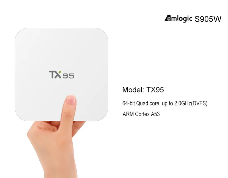 2,4 г/5,8 Г Двойной Wi Fi ТВ коробка Android 7,1 Amlogic S905W 4 ядра 2 Гб оперативная память 16 Встроенная TX95 Bluetooth к Smart Media Player белые коробки
