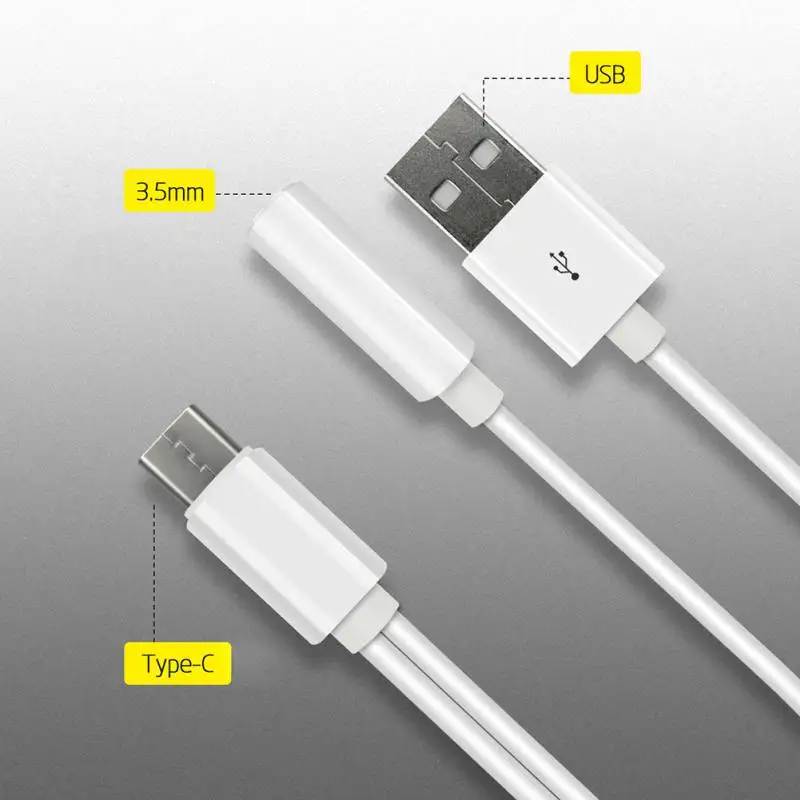 2 в 1 type-C (Male) мм до 3,5 мм разъем для наушников и USB зарядный порт (Female) Кабель-адаптер для samsung huawei смартфоны ноутбук