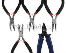 Venta al por mayor a estrenar 5 unids/set Mini joyería alicates de la joyería de corte cadena ronda Bent Nose rebordeando haciendo Kit de herramientas de reparación