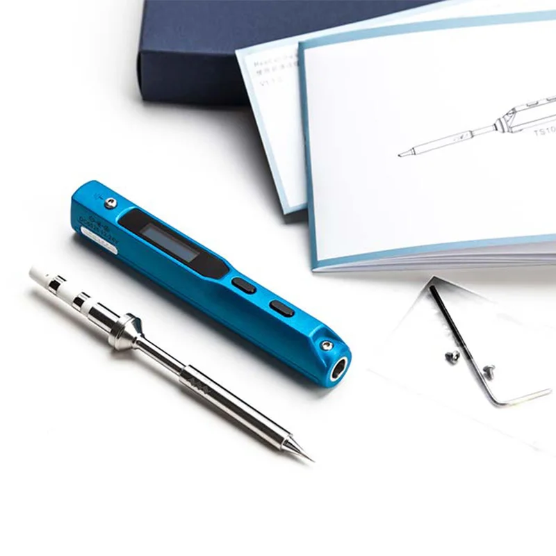 

Mini Portable 65W Programmable TS100 Electric Soldering Iron Digital LCD Easy-dismount Design Space Saving With Russian Manual