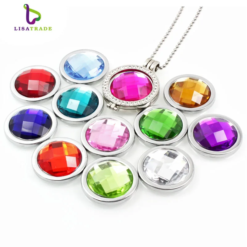 

New! 1PCS My moneda coin 33mm "Birthstone 12 colors" Fit for Moneda pendant/ Coin frame/ Mentun locket coins MICO208
