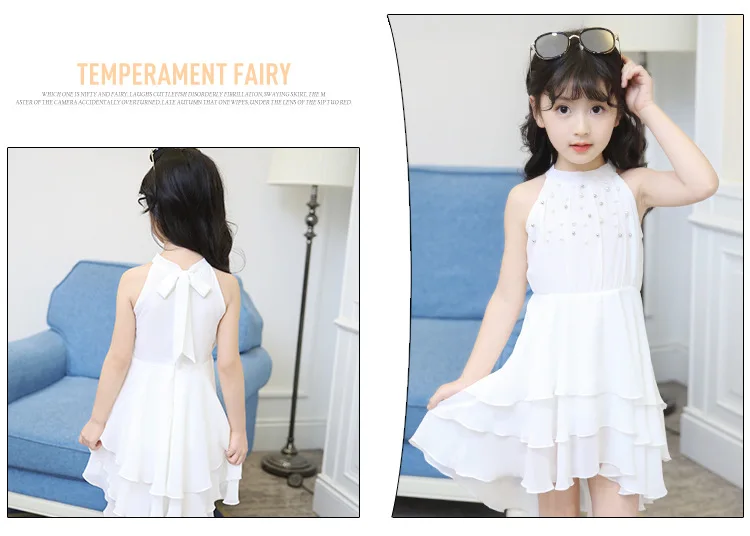 chiffon children clothing girls summer 2017 beading girl princess dresses layered child dress white pink red girls dress 4 5 6 7 8 9 10 11 12 13 14  years old little big teenage girls summer dress kids girls party dress  (14)