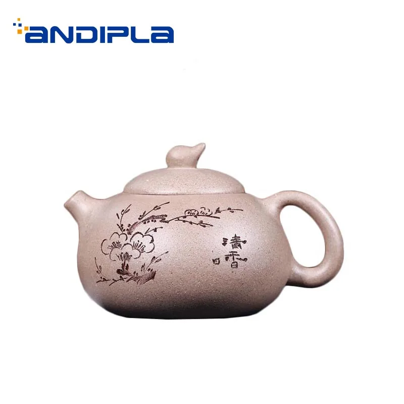 

250ml Yixing Purple Clay Teapot Natural Raw Ore Duan Mud Zisha Pot Drinkware Hand Painted Flower Pattern Tieguanyin Kettle Gifts