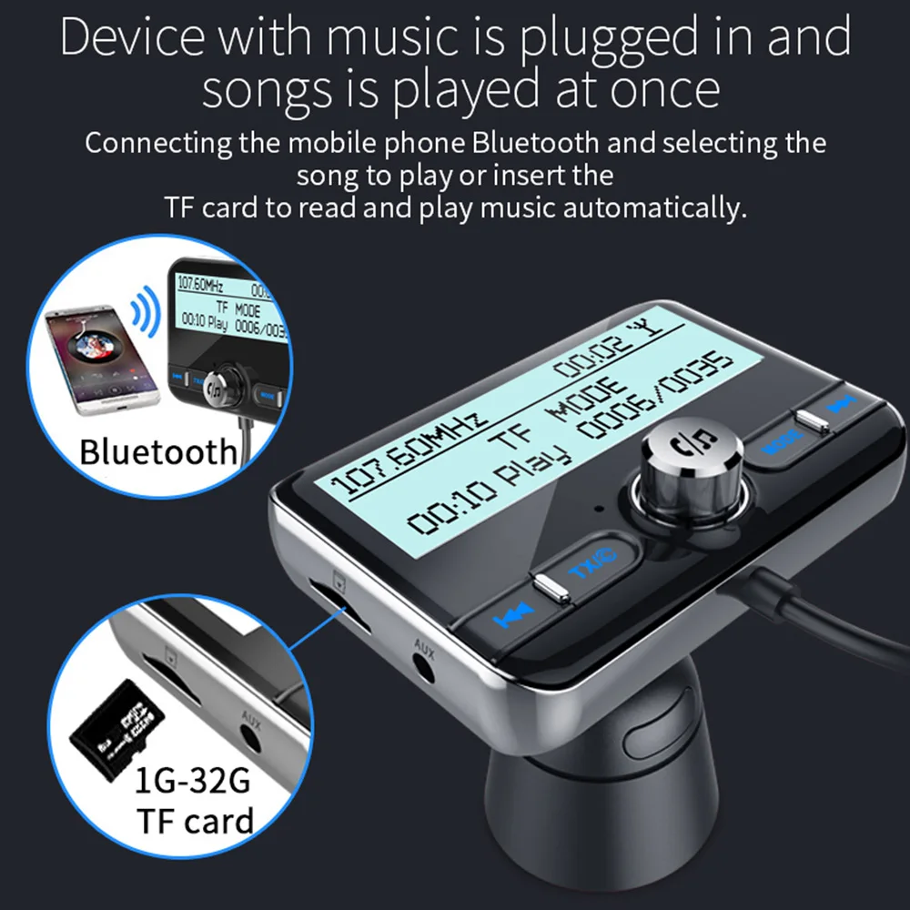 Автомобильный радиоприемник DAB с антенной fm передатчик Bluetooth 4 2 Handfree комплект Aux