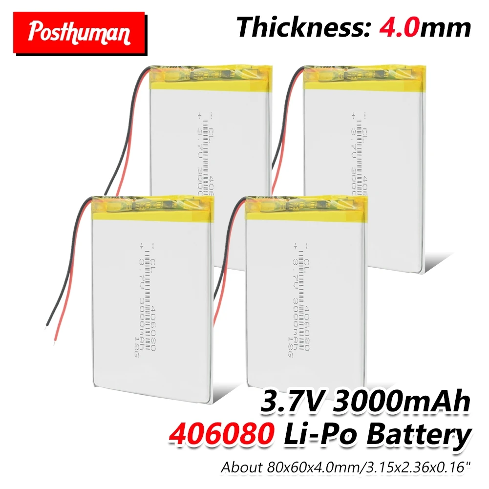 

3.7V 3000mAh Lithium Battery 406080 Lithium Polymer li-polymer Li Po Rechargeable Battery For Tablet GPS Power Bank High Quality