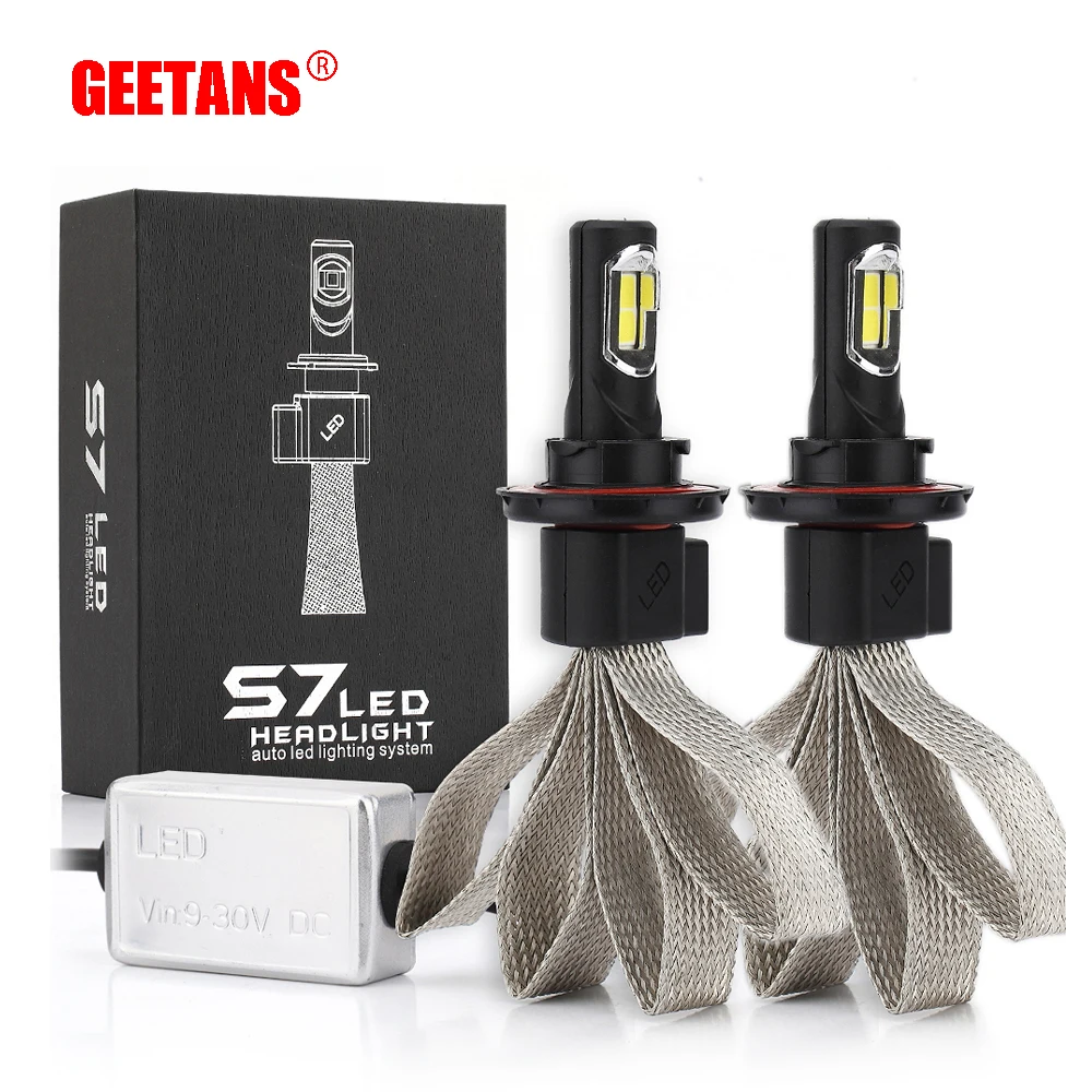GEETANS 2PCS 72W 8000LM 6000K H7 LED 9005 9006 H11 880 H4 9007 Car Headlight font