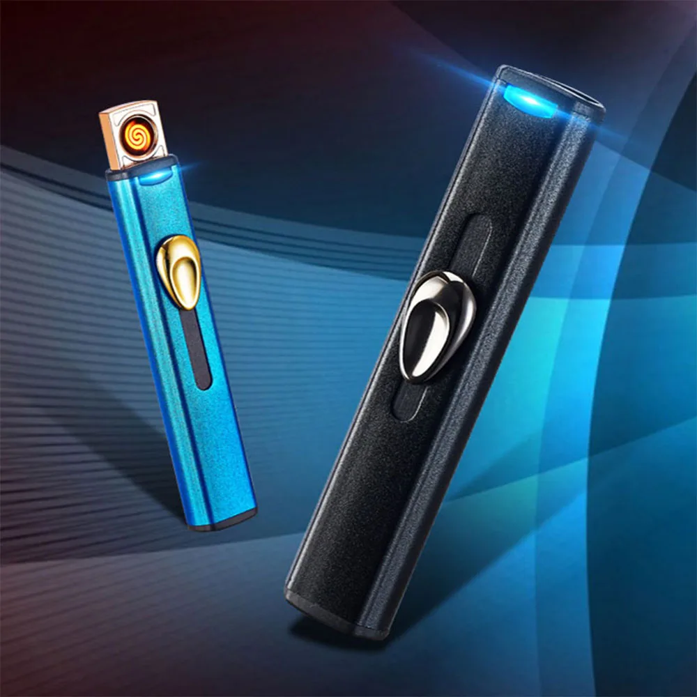 Classic Windproof Electronic USB Lighter Colorful Dazzling Portable