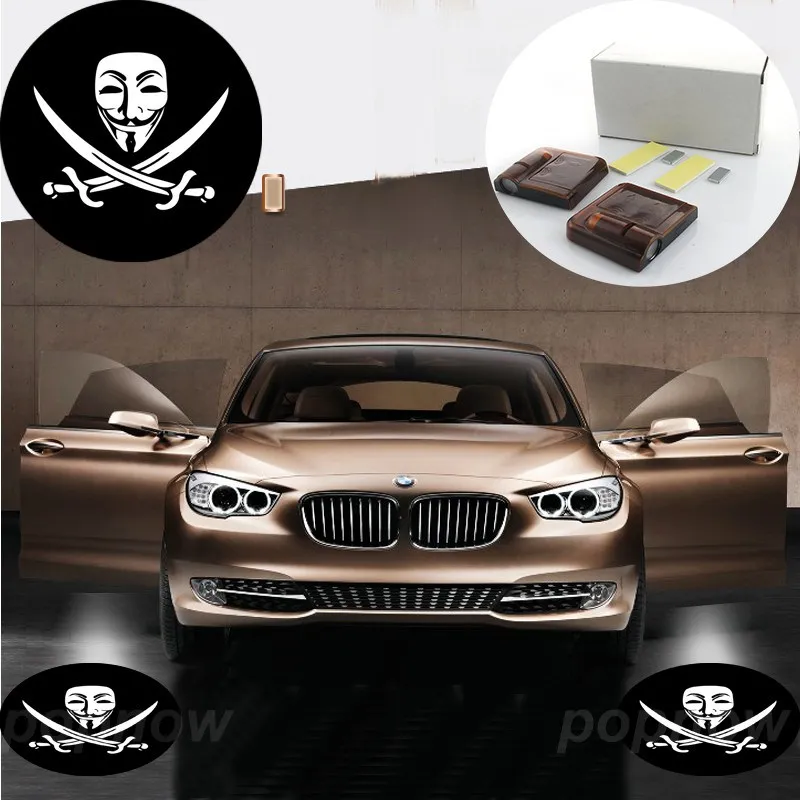 

2pcs Car Door Welcome Wireless Led Courtesy Laser Lamp Projector Ghost Shadow Logo Light For V FOR VENDETTA-V MASK & KNIFE #2202
