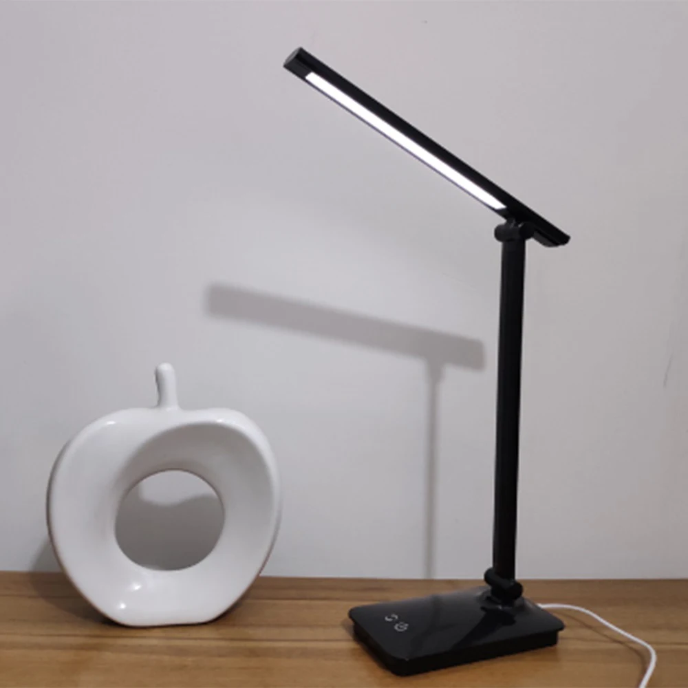 

USB Rechargeable Foldable Aluminum Table Lamp Adjustable Brightness Eye Protection Energy-Saving 15 LED Table Light Touch