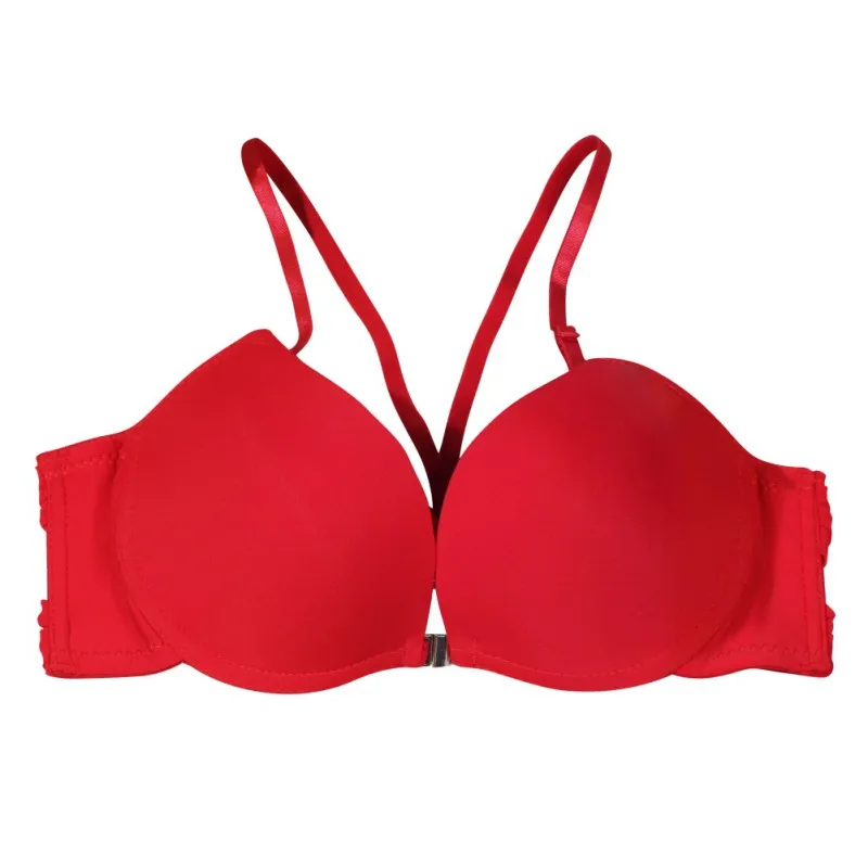 

Smooth Underwire Lingerie Bras Adjusted Straps Brassiere Women's Push Up Front Closure Brassiere