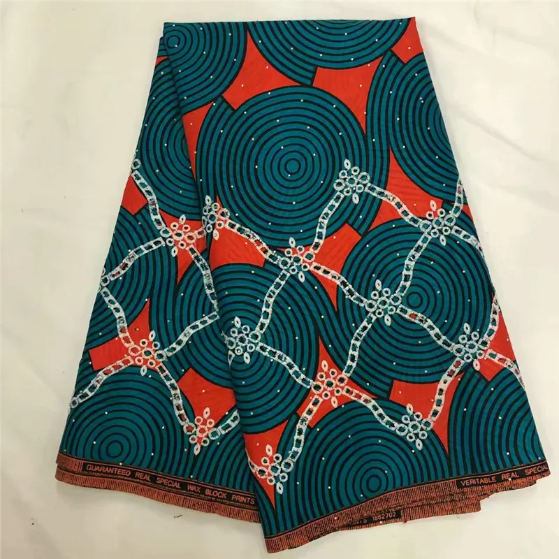 

DF!African wax with stones high quality african ankara fabric floral prints real wax 100%cotton for party dresses 6 Y ! P111812