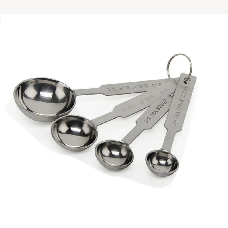 100set 4pc stainless steel measuring spoons teaspoon tablespoon measuring spoon baking tools