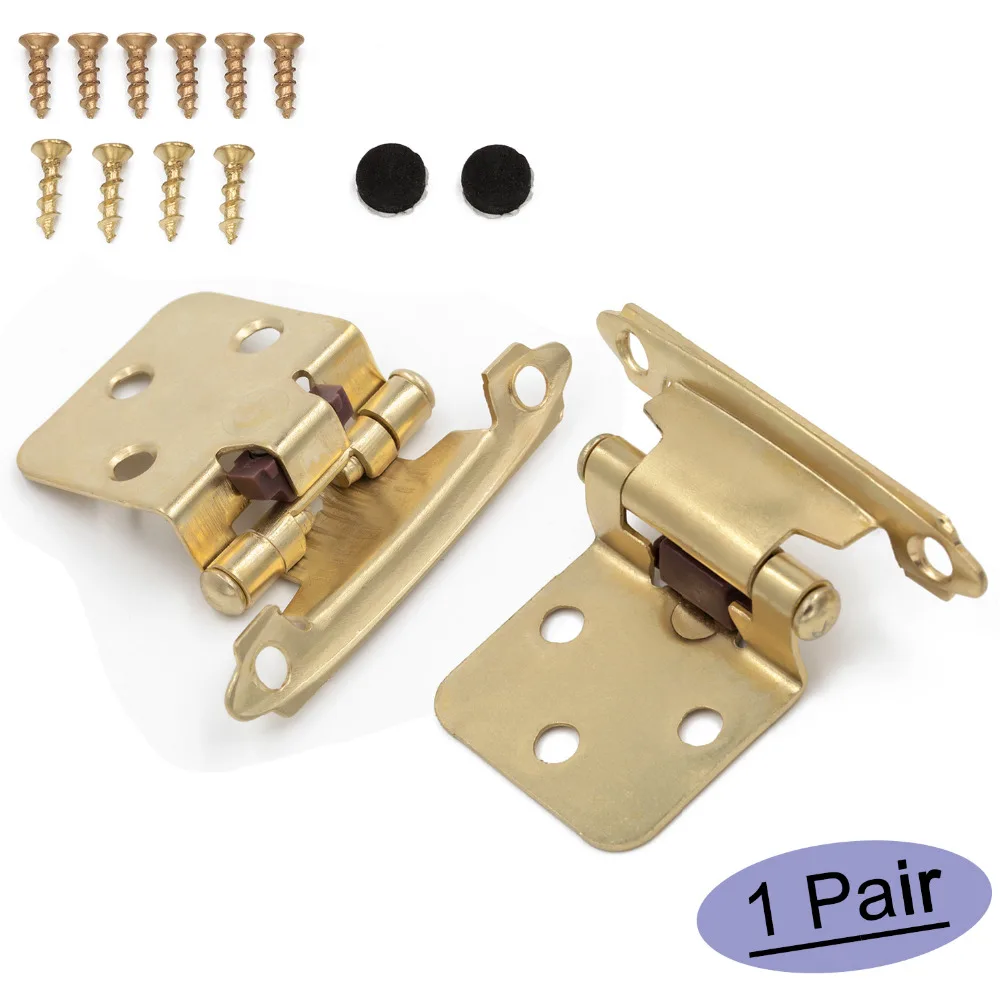 3/8" Inset Face Frame Mount Non-Self Closing Cabinet Hinge Polished Brass 2 @ $1 