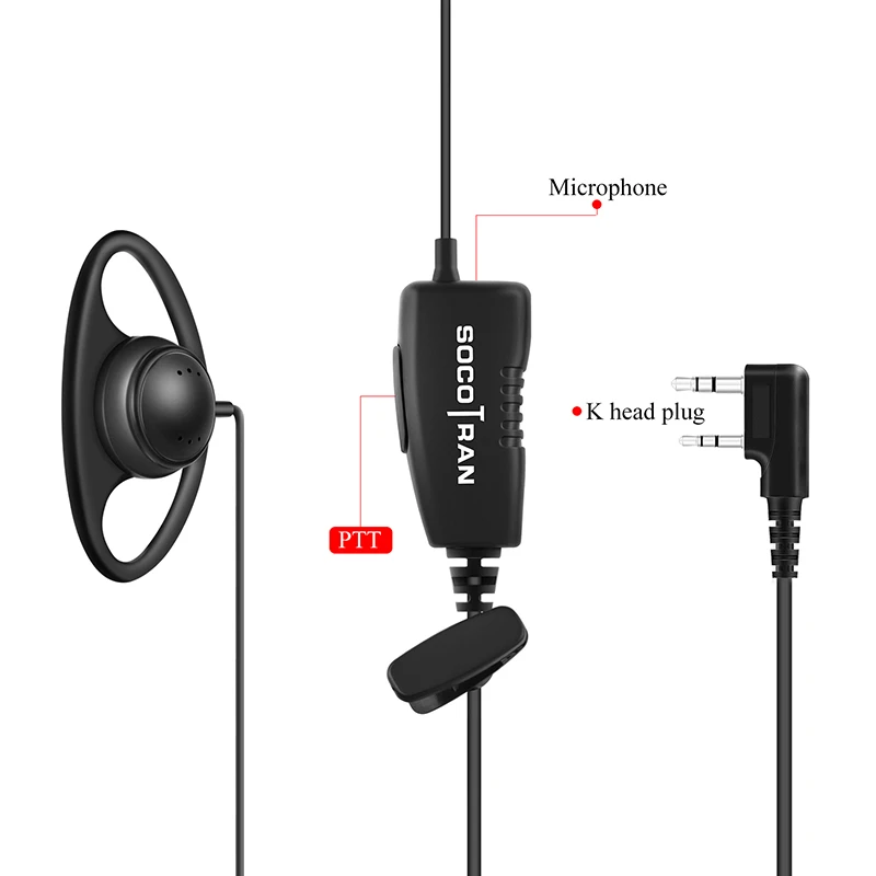 9pcs Lot Pmln6535 D Style Over The Ear Earpiece With Ptt Mic K Plug For Socotran Sc 600 Sc 508 Sc 308 Walkie Talkie Parts Accessories Aliexpress