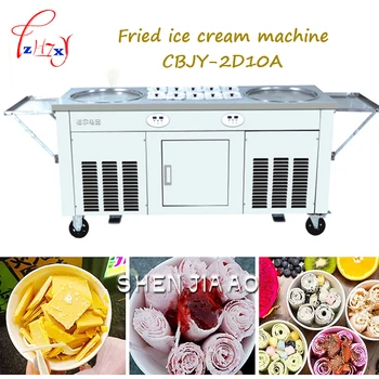 

fried ice cream ice cream roll fryer machine with 2 round pans 10 cooking tanks 220 / 110 V 1pc
