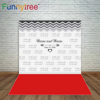 

Funnytree photographic background for a photo shoot chevron pattern custom wedding red cream heart backdrop camera fotografica